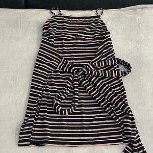 NWT- Olivaceous striped wrap dress